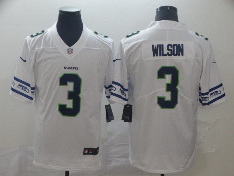 Men Seattle Seahawks #3 Wilson White team logo cool edition NFL Jerseys->seattle seahawks->NFL Jersey